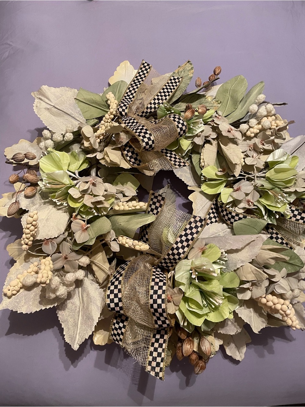 MacKenzie-Childs Sterling Cottage Wreath.